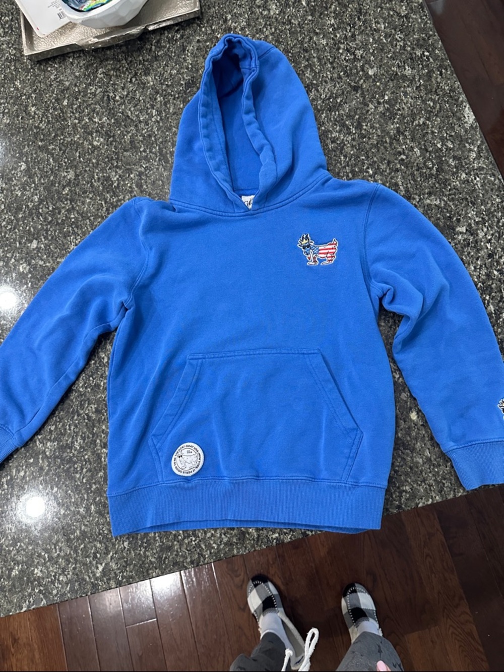Goat youth XL Blue Hoodie